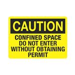 Caution Confined Space Do Not Enter Without Obtaining Permit Sign